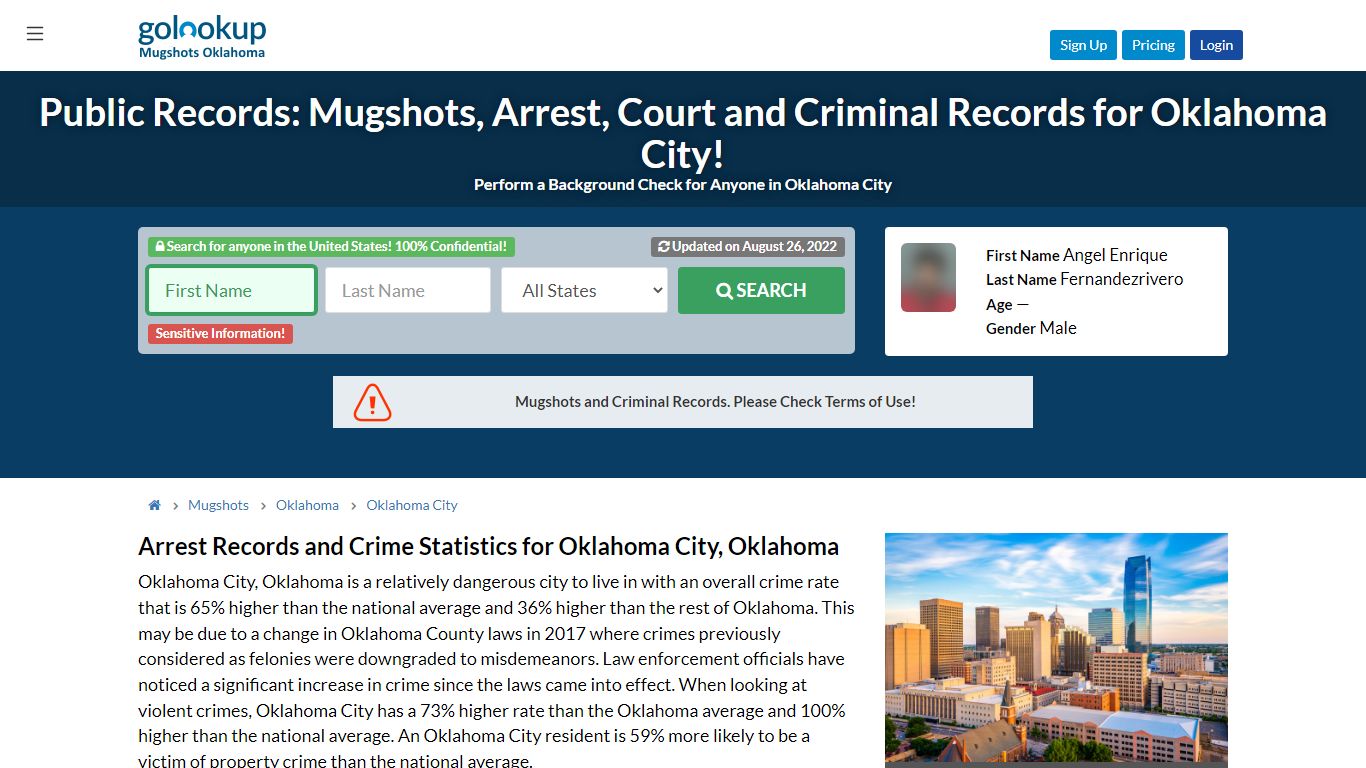 Mugshots Oklahoma City, Arrest Records Oklahoma City - GoLookUp